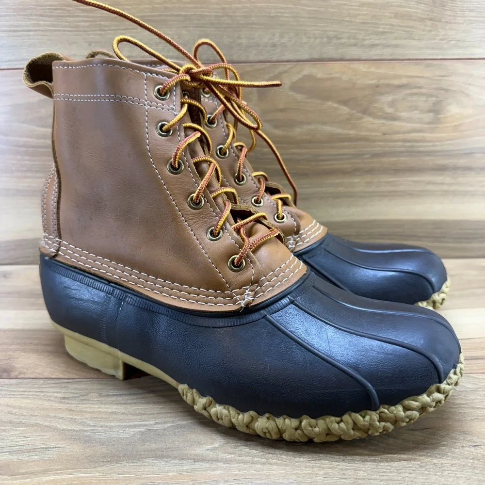 LL BEAN Boots Mens 7 Wide Brown Duck Hunting Outdoor Sport Trail Waterproof